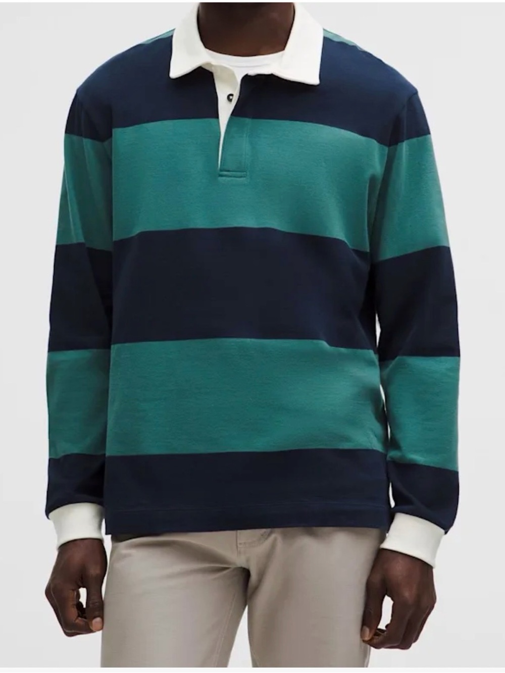 NWT Lululemon Men's Long-Sleeve Cotton Rugby Shirt - Size L